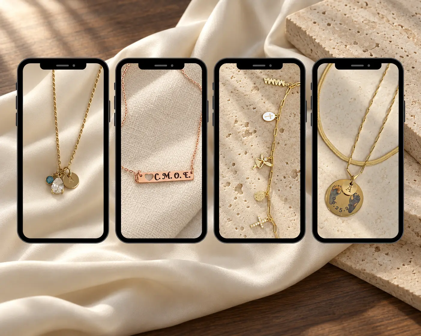 Golden Keepsake Co. personalized jewelry and phone displays